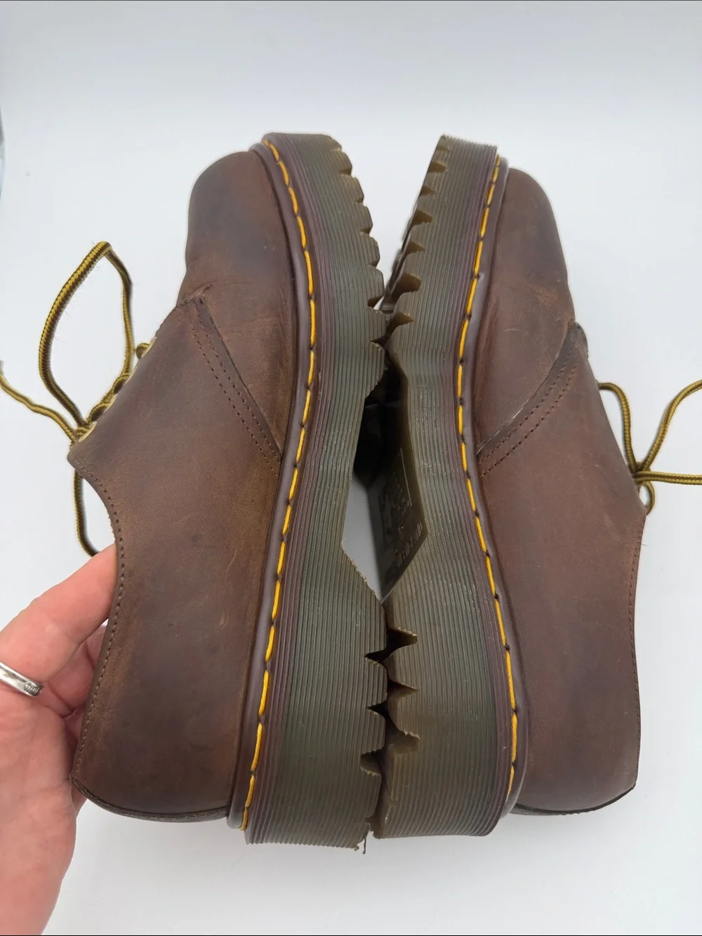Vintage Dr. Martens Made in England Aztec Crazy Horse 1561 4 Hole Brown Oxford 6